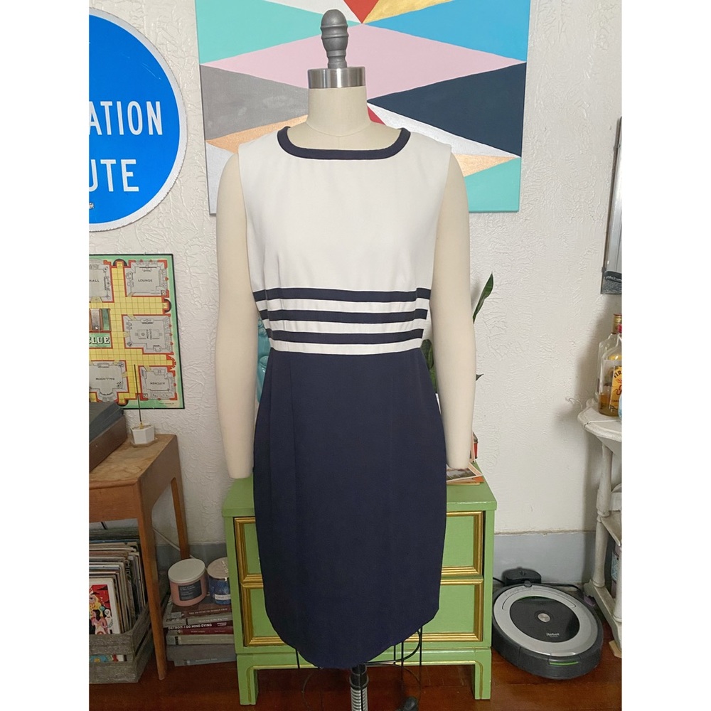 Kate Spade Saturday Navy and White Shift Dress Size 8